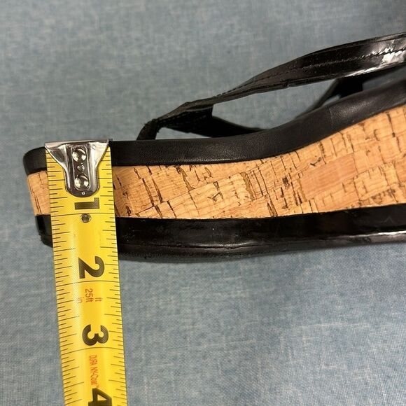 Prada Linea Rossa Patent Leather Colorblock Wedge Sandal Size 7 - Picture 10 of 11